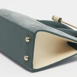 Pre Owned Strathberry Tricolor Suede and Leather Nano Midi Top Handle Bag