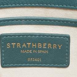 Pre Owned Strathberry Tricolor Suede and Leather Nano Midi Top Handle Bag