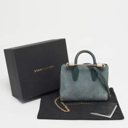 Pre Owned Strathberry Tricolor Suede and Leather Nano Midi Top Handle Bag