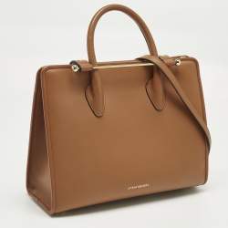Pre Owned Strathberry Brown Leather Midi Tote