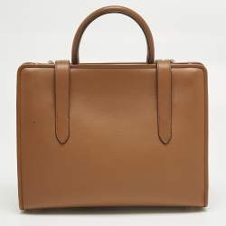 Pre Owned Strathberry Brown Leather Midi Tote