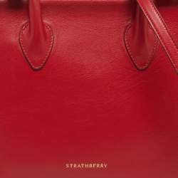 Pre Owned Strathberry Red Leather Midi Tote