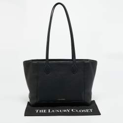 Pre Owned Strathberry Mosiac Black Leather Shopper Tote