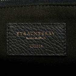 Pre Owned Strathberry Mosiac Black Leather Shopper Tote