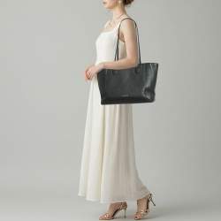 Pre Owned Strathberry Mosiac Black Leather Shopper Tote