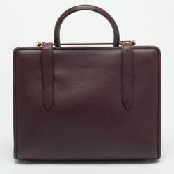 مملوكة مسبقًا Strathberry Midi Dark Burgundy Leather Tote