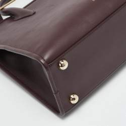 مملوكة مسبقًا Strathberry Midi Dark Burgundy Leather Tote