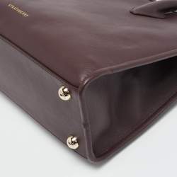 مملوكة مسبقًا Strathberry Midi Dark Burgundy Leather Tote