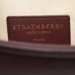 مملوكة مسبقًا Strathberry Midi Dark Burgundy Leather Tote