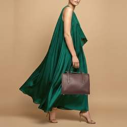 مملوكة مسبقًا Strathberry Midi Dark Burgundy Leather Tote