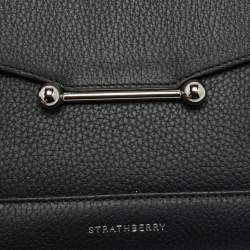 Pre Owned حقيبة يد ستراثبيري موزاييك جلد أسود