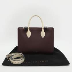 Pre Owned Strathberry Midi Dark Burgundy Leather Tote