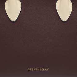 Pre Owned Strathberry Midi Dark Burgundy Leather Tote