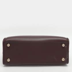 Pre Owned Strathberry Midi Dark Burgundy Leather Tote