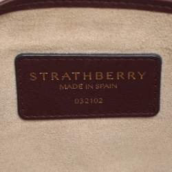 Pre Owned Strathberry Midi Dark Burgundy Leather Tote