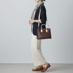 Pre Owned Strathberry Midi Dark Burgundy Leather Tote