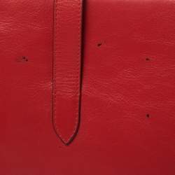 Strathberry Red Leather Midi Tote