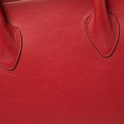 Strathberry Red Leather Midi Tote
