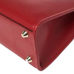 Strathberry Red Leather Midi Tote