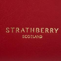Strathberry Red Leather Midi Tote