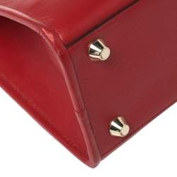 Strathberry Red Leather Midi Tote