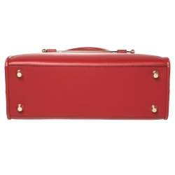 Strathberry Red Leather Midi Tote
