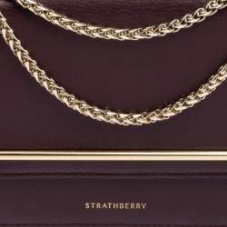 Strathberry Plum Leather Mini East/west Leather Crossbody Bag