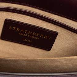 Strathberry Plum Leather Mini East/west Leather Crossbody Bag