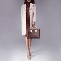 Pre Owned Strathberry Burgundy Leather Midi Tote