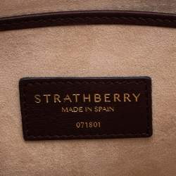 Pre Owned Strathberry Burgundy Leather Midi Tote