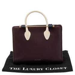 Pre Owned Strathberry Burgundy Leather Midi Tote