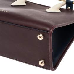 Pre Owned Strathberry Burgundy Leather Midi Tote