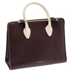 Pre Owned Strathberry Burgundy Leather Midi Tote