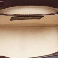 Pre Owned Strathberry Burgundy Leather Nano Midi Tote