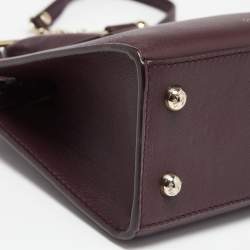 Pre Owned Strathberry Burgundy Leather Nano Midi Tote