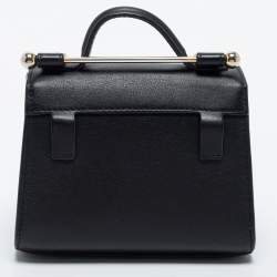Strathberry Black Leather Micro Allegro Top Handle Bag