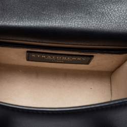 Strathberry Black Leather Micro Allegro Top Handle Bag