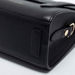 Strathberry Black Leather Micro Allegro Top Handle Bag