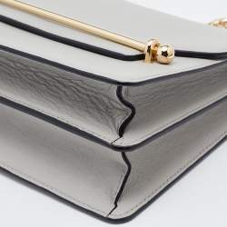 Pre Owned Strathberry Grey Leather East/west Leather Crossbody Bag