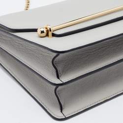 Pre Owned Strathberry Grey Leather East/west Leather Crossbody Bag