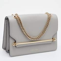 Pre Owned Strathberry Grey Leather East/west Leather Crossbody Bag