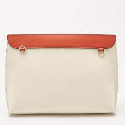 Pre Owned Strathberry Off White/Orange Leather Stylist Crossbody Bag