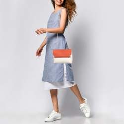 Pre Owned Strathberry Off White/Orange Leather Stylist Crossbody Bag