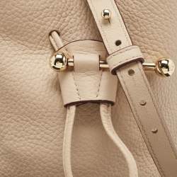 Pre Owned Strathberry Beige Leather Mini Lana Osette Bucket Bag