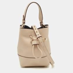 Strathberry Small Leather Lana Osette Bucket Bag in Brown