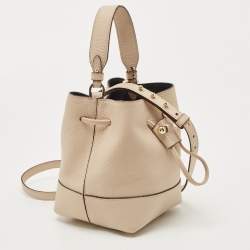 Pre Owned Strathberry Beige Leather Mini Lana Osette Bucket Bag