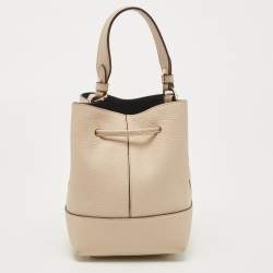 Pre Owned Strathberry Beige Leather Mini Lana Osette Bucket Bag