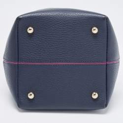 Pre Owned Strathberry Navy Blue/Pink Leather Mini Lana Osette Bucket Bag