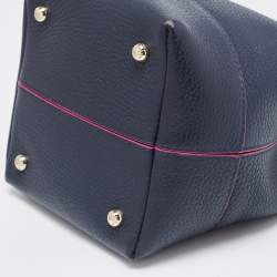 Pre Owned Strathberry Navy Blue/Pink Leather Mini Lana Osette Bucket Bag