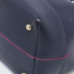Pre Owned Strathberry Navy Blue/Pink Leather Mini Lana Osette Bucket Bag